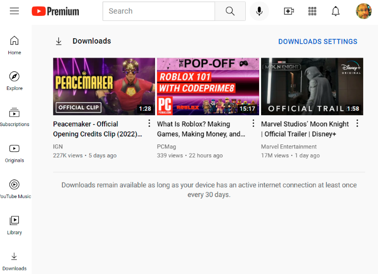 Using YouTube Premium